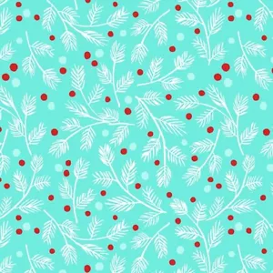 Andover Fabric Furry & Bright 100% Quilt Cotton 44” Wide Renee Nanneman Teal BTY - Picture 1 of 1