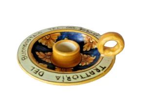 Signed Made in Italy Ceramiche Laureanti Caltagirone Chamber Candle Holder - Picture 1 of 5