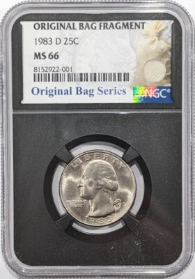 1983-D Washington Quarter NGC MS66 - Original Bag Series - 1 COIN - Image 1 of 4