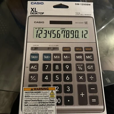 Casio Enterprises DM1200BM 12-Digit  XL- Business Jumbo Desktop Calculator NIB - Image 1 of 2