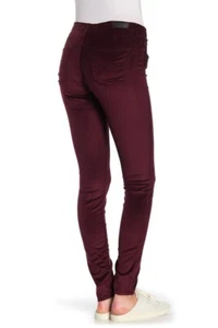 AG Adriano Goldschmied The Legging Super Skinny Burgundy Corduroy Jeans Sz 26 - Picture 1 of 8