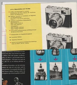 2 Broschüren  Kamera  PENTACON Prospekt ALTIX n + nb  Trioplan VEB Dresden - Bild 1 von 3