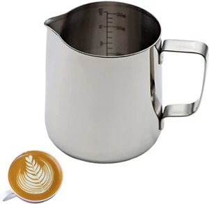 Milk Jug 350Ml / 12 Fl.Oz, Milk Frothing Jug,Stainless Steel Milk Pitcher for Ma - Picture 1 of 12