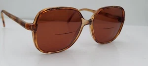 Vintage Luxottica Calista Brown Oval Sunglasses Italy FRAMES ONLY - Picture 1 of 6