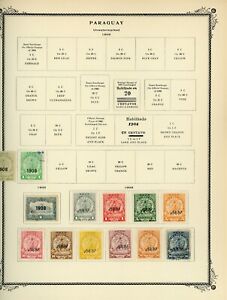 SOUTH AMERICA - PARAGUAY Scott Specialty Album Page Lot #114 - SEE SCAN - $$$