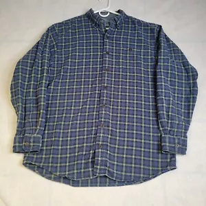 Bob Timberlake Men LT Blue & Green Plaid Flannel Long Sleeve Button Down Shirt - Picture 1 of 9