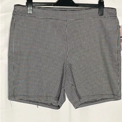 Pantalones Cortos Nanette Lepore Mujer Blanco y Negro Cuadros XL Elásticos Informales Nuevos con Etiquetas Foto 1 de 4