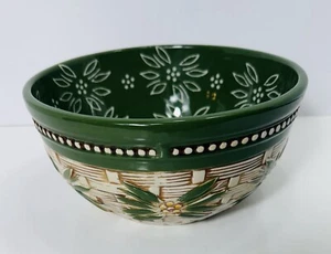 Temptations Old World Basket weave Floral Design 2 Qt Baking Serving Bowl - Picture 1 of 5