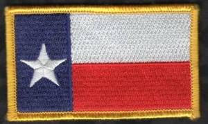 Texas Flagge Aufnäher Goldrand 3-3/8" x 2"  - Bild 1 von 2