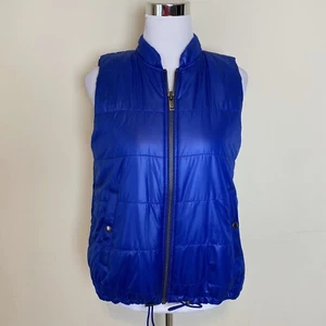 Banana Republic Womens Puffer Vest Blue Drawstring Sleeveless Jacket Size XS - Picture 1 of 7