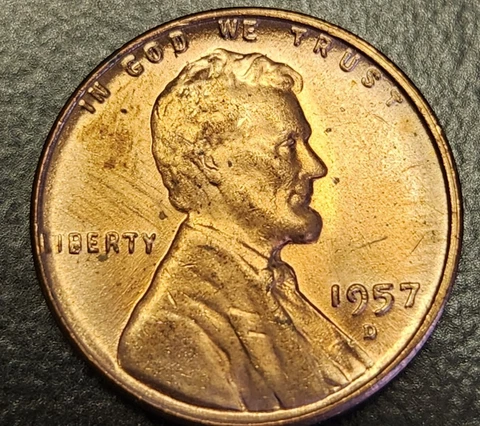 1957-D BU Lincoln Wheat Cent***ERROR BIE Variety, w/ L on The Rim*** Cover