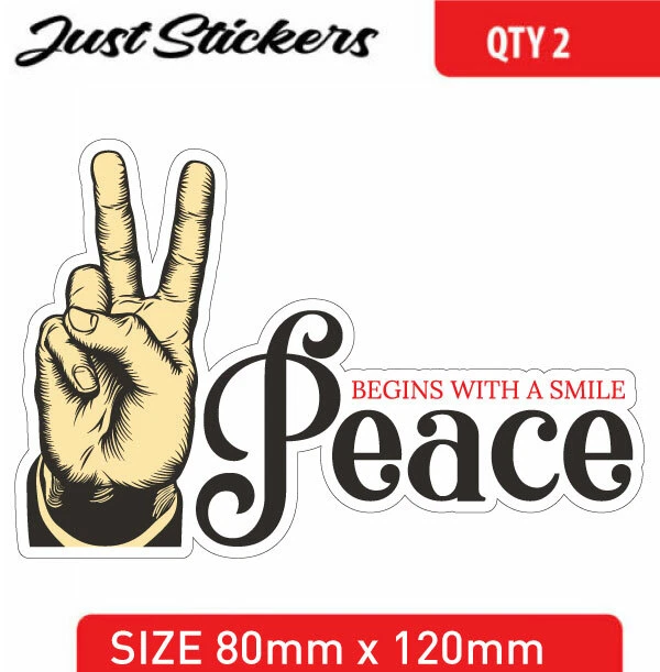 Peace sign  sticker car sticker , bumper sticker , skate , bike, window, laptop, - Image 1 of 1