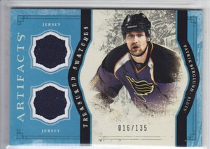 2011-12 UD ARTIFACTS PATRICK BERGLUND JERSEY GAME USED Treasured Swatches Blues