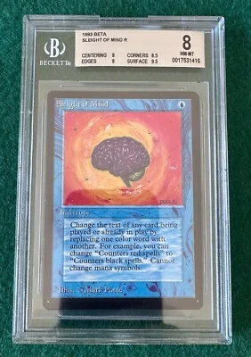 Sleight Of Mind - BETA - MTG - BGS 8. NM-MT Quad ++. More MTG In My Store. - Image 1 of 2
