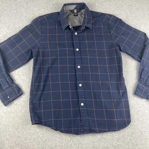 Camisa Volcom BoysYouth 12 Grande Azul Marino Franela a Cuadros Abotonada Manga Larga - Imagen 1 de 14