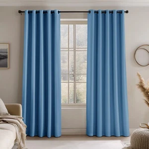 Blackout Curtain Room Darkening Window Curtains Insulated Thermal Grommet Panels - Picture 1 of 131