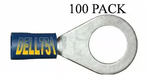 T45 BLUE ring / eyelet 6.4mm crimp terminal pack of 100 - Foto 1 di 1