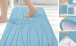 Memory Foam Bathroom Rug Mat 24x16, Extra Soft and Absorbent Bath Mats, Non - Picture 1 of 7