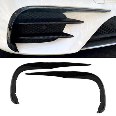 Carbon Fiber Front Bumper Fog Lip Spoiler Trim For Mercedes Benz E400 2 Door 18 - Image 1 of 4