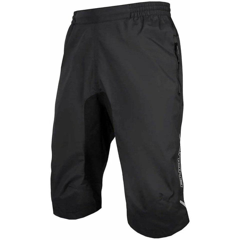Endura Hummvee Waterproof Mens Baggy Cycling Shorts Black Reflective Bike Ride - Image 1 of 2