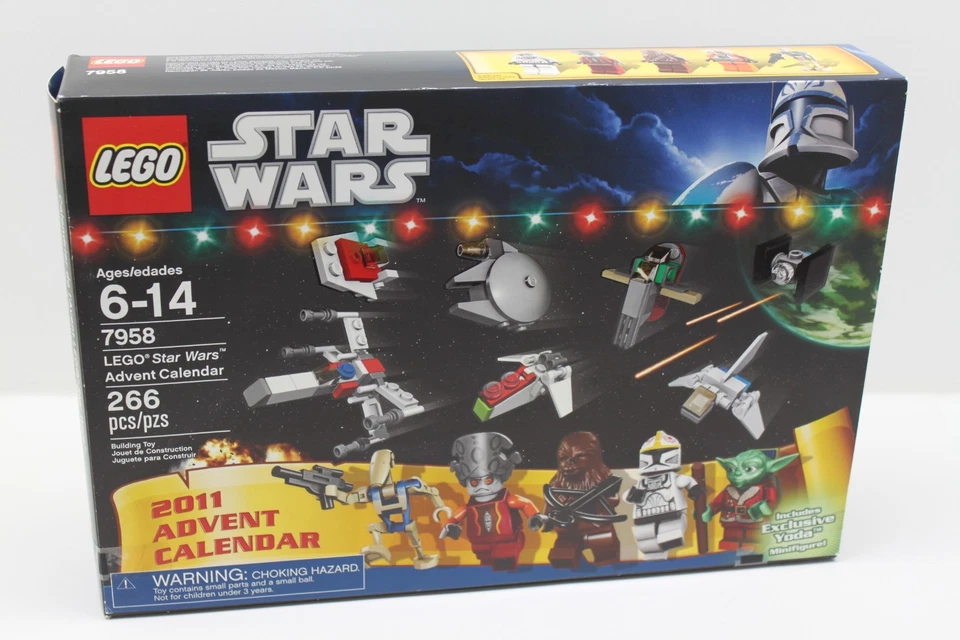 NISB LEGO Star Wars: Star Wars 2011 Advent Calendar (Item #7958) w Santa Yoda - Image 1 of 4