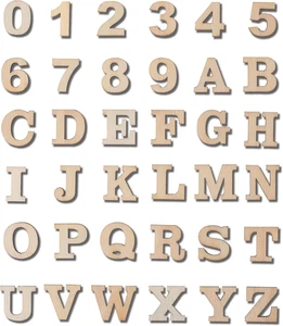 296 Stück 0,75" Zoll Mini unvollendetes Holz Alphabet Buchstaben und Holzzahlen B - Bild 1 von 12