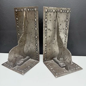 HUGO BERGER GOBERG Elephant Bookends Germany Arts & Crafts Modernist Hand Made - Picture 1 of 14