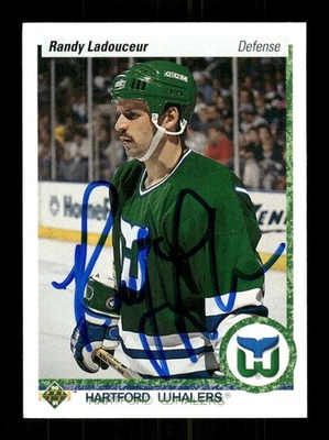 1990-91 Upper Deck 151 Randy Ladouceur signed auto autograph  Whalers MZ BXCP57 - Image 1 of 2