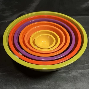 Vintage Crate & Barrel Zak Designs Set di 6 ciotole di miscelazione nido melamina -Leggi- - Foto 1 di 16