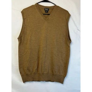 Neiman Marcus Men's Size XL Brown 100% Wool V Neck Sweater Vest - Picture 1 of 5