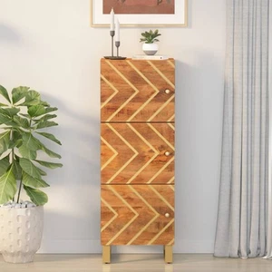  Highboard Sideboard Kommode Schrank Braun Schwarz Massivholz Mango vidaXL - Bild 1 von 12