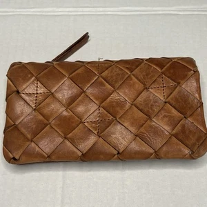 Portafoglio bifold verticale Vilenca Holland vera pelle morbida cestino cognac intreccio - Foto 1 di 6