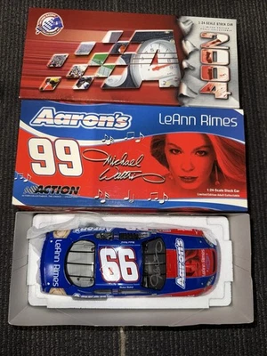 MICHAEL WALTRIP AUTOGRAPHED 2004 CHEVY AARON'S LEANN RIMES DIECAST & CARD - Image 1 of 4