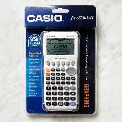 Casio fx-9750GII White Graphing Calculator NEW Sealed-Calculus Trig Chem Physics - Image 1 of 4
