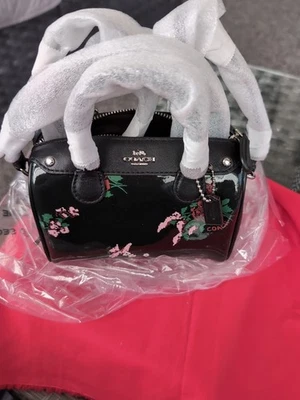 NWT COACH CROSS-STITCH PATENT LEATHER MICRO BAG  - Image 1 of 4