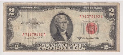 TWO DOLLAR FEDERAL RESERVE NOTE UNITED STATES OF AMERICA SERIES 1953 B $2 BILL - Image 1 of 2