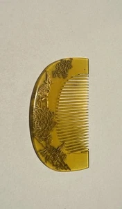 Adorno de pelo japonés vintage Kanzashi Kushi con peine asiático decorativo dorado - Imagen 1 de 11