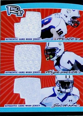 2008 Topps Rookie Progression Triple Jersey Relics Jacob Hester Ali Highsmith RC - Image 1 of 2