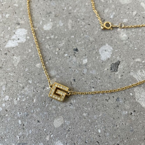 GIVENCHY Collana Oro Vintage Logo Strass G