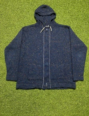 复古 90 年代 Armani 牛仔裤羊毛拉链连帽衫街头服饰风格 M 码 — 第 1/4 张图片