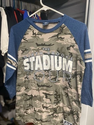 Camiseta Garth Brooks Stadium Tour Camuflada Raglán Estilo Jersey Talla M Brooks #7 Country Foto 1 de 4