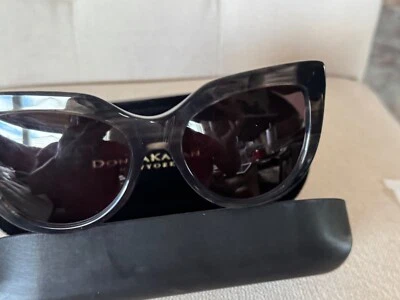 Óculos de sol Donna Karan DO501S feminino chifre preto novo 100% autêntico com estojo - Imagem 1 de 4
