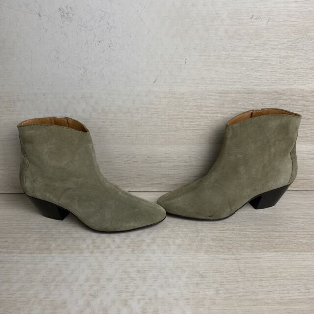 Isabel Marant Donatee Low Heels Ankle Boots In Beige Leather In