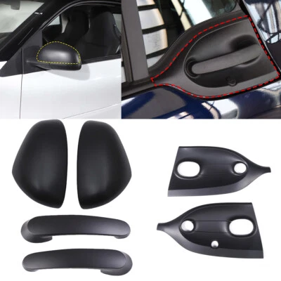 Cubierta de manija de puerta de espejo retrovisor lateral negro mate para Smart Fortwo 453 2016-21 Foto 1 de 4