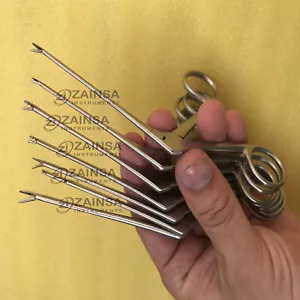 Juego de instrumentos de timpanoplastia, instrumentos quirúrgicos juego de fórceps de micro oreja cirugía - Imagen 1 de 9