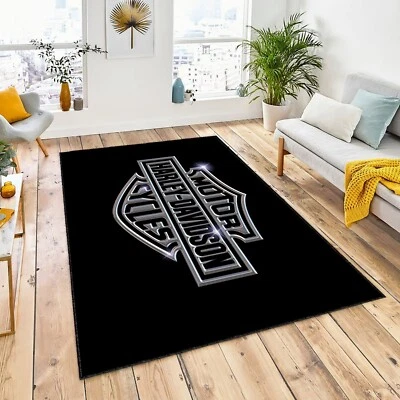 HARLEY-DAVIDSON Motocycle American Legend, Moto Decor, Garage Rug, Road Art, Custom Chopper