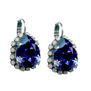 Mariana Earrings Elegant Tanzanite & White Opal Austrian Crystals My Treasure... - Picture 1 of 3
