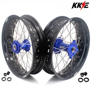 KKE 3.5*17/4.25*17 Supermoto Wheels for TM 125-530cc EN MX SMR FT 2015-2021 Blue - Picture 1 of 15