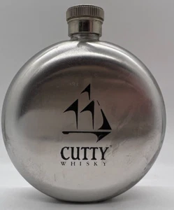 Cutty Whisky Stainless Steel Flask Round 5 Oz - Picture 1 of 3