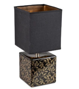 formano Lampe eckig schwarz-gold 35cm, Lampenfuß 13x13cm schwarz-glasiert 751874 - Bild 1 von 1